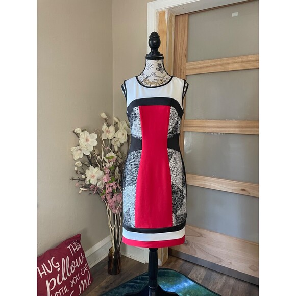 Frank Lyman Women Dress Red Size 6 Knee Length Midi Semi Formal Evening - Picture 1 of 7